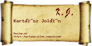 Kertész Jolán névjegykártya