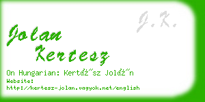 jolan kertesz business card